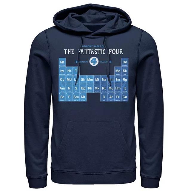 Mens Marvel Fantastic Four Members And Villains Periodic Table Hoodie Blue Product Image