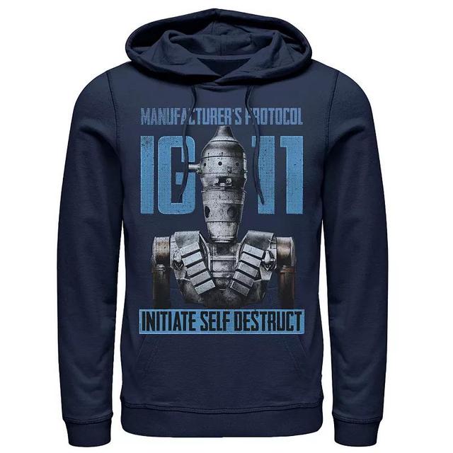 Mens Star Wars The Mandalorian IG-11 Manufacturers Protocol Hoodie Blue Product Image