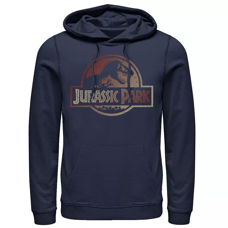 Mens Jurassic Park T-Rex Red Safari Collage Hoodie, Mens Blue Product Image