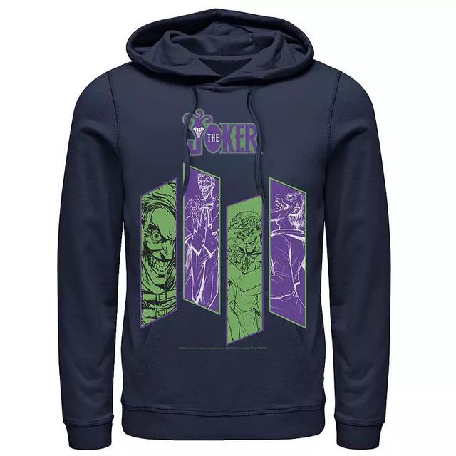 Mens DC Comics Batman Joker Panels Hoodie, Mens Blue Product Image