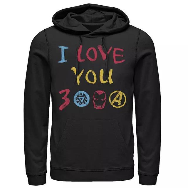 Mens Marvel Avengers Endgame I Love You 300 Colorful Text Logo Graphic Hoodie Product Image