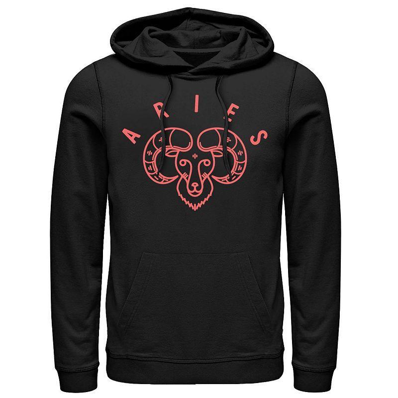 Mens Aries Simple Sketch Hoodie Black Product Image