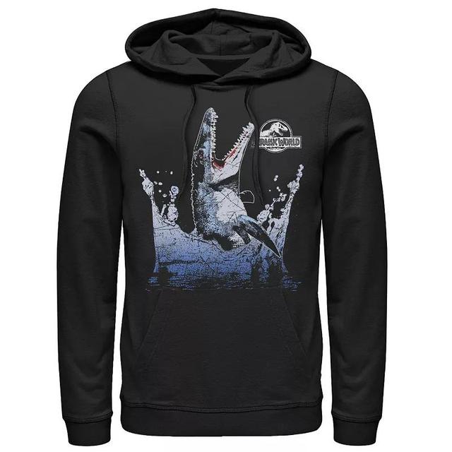 Mens Jurassic World Aquatic Dinosaur Splash Graphic Pullover Hoodie Blue Product Image