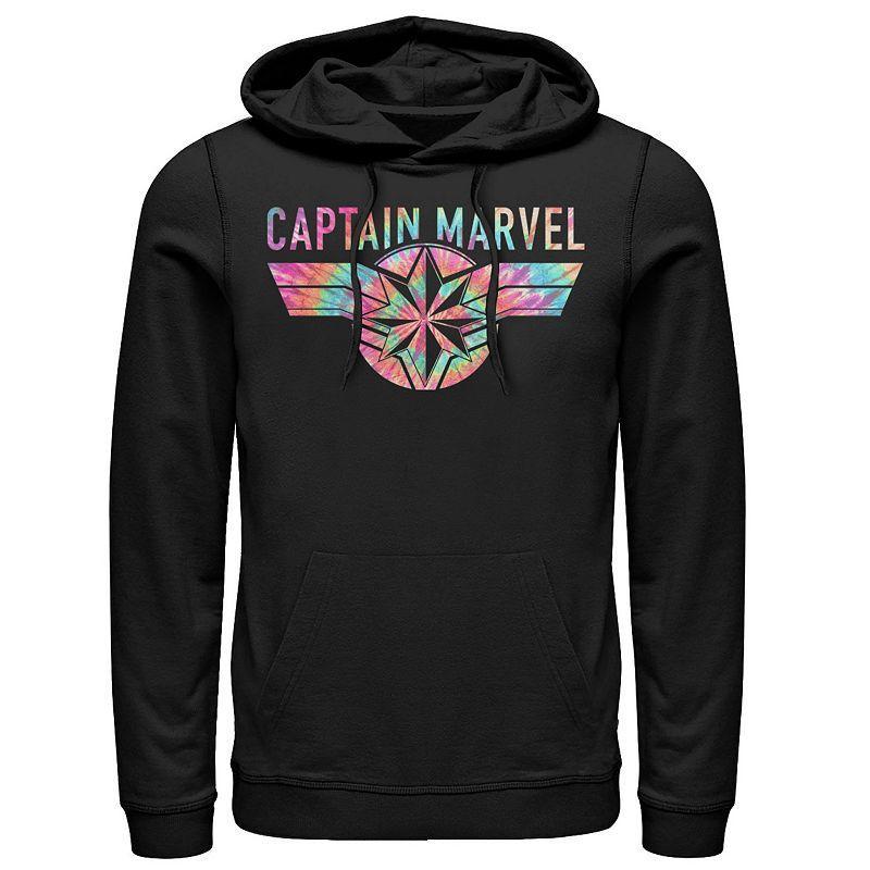 Mens Marvel Captain Marvel Tie Dye Logo Fill Hoodie Product Image