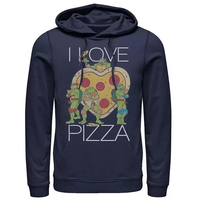 Mens Teenage Mutant Ninja Turtles Pizza Heart Pullover Hoodie Blue Product Image