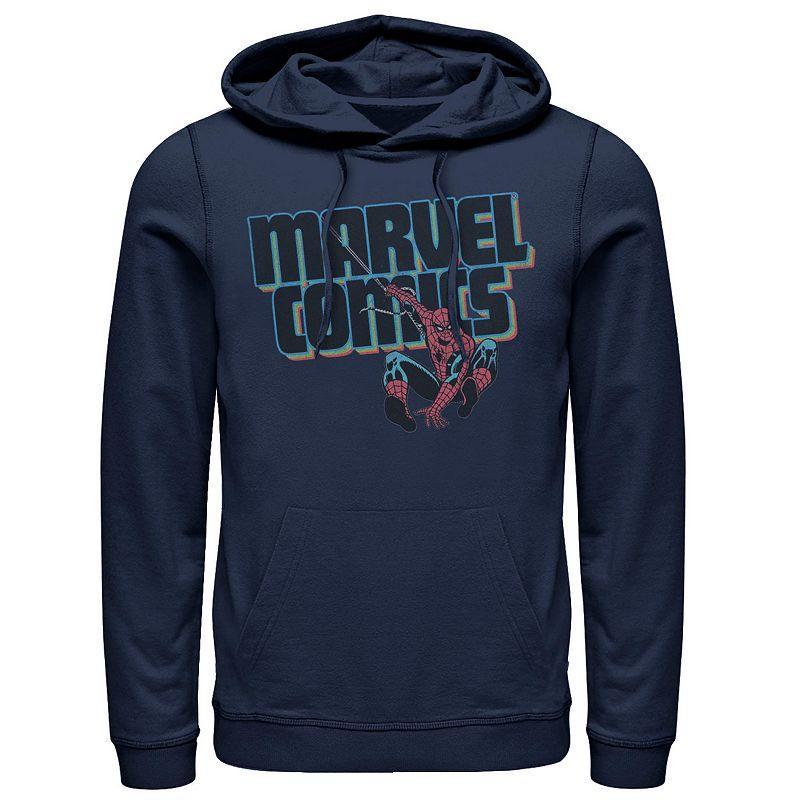 Mens Marvel Comics Spider-Man Classic Web Sling Logo Hoodie Blue Product Image