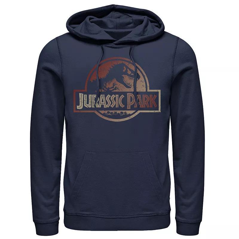 Mens Jurassic Park Fossil Logo Graphic Pullover Hoodie Blue Product Image