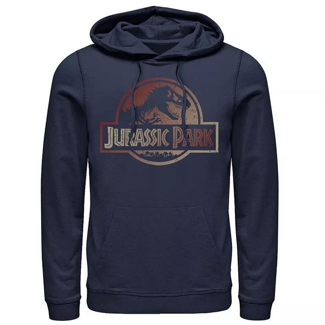 Mens Jurassic Park T-Rex Red Safari Collage Hoodie, Mens Blue Product Image