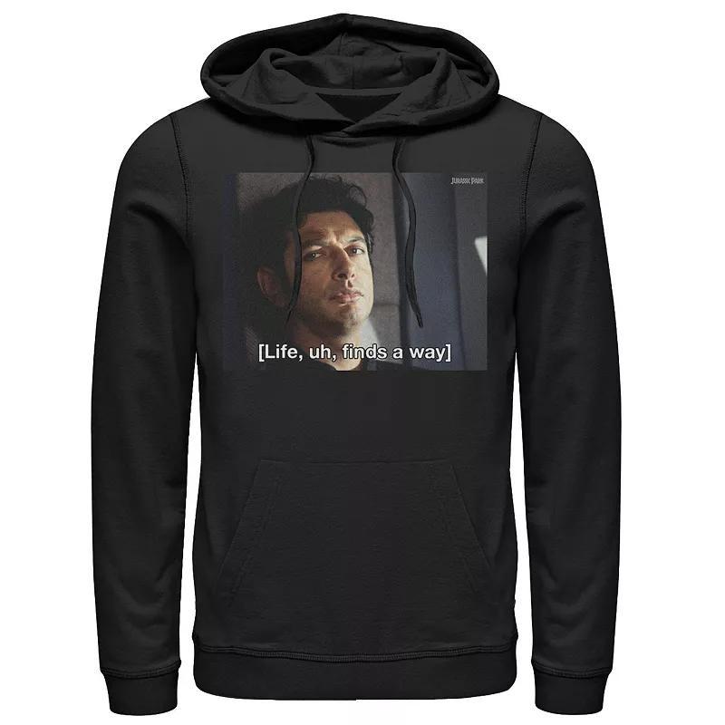 Mens Jurassic Park Life Finds A Way Goldblum Jeff Stare Pullover Hoodie Grey Heather Product Image