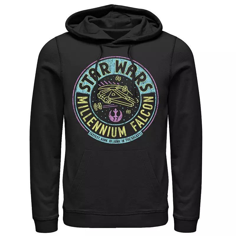 Mens Star Wars Millennium Falcon Neon Circle Logo Hoodie Product Image