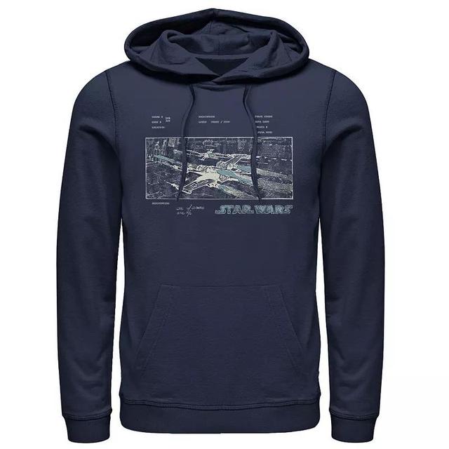 Mens Star Wars X-Wing Concept Panel Hoodie Blue Product Image