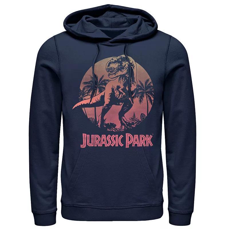 Mens Jurassic Park T-Rex Gradient Sunset Hoodie Black Product Image