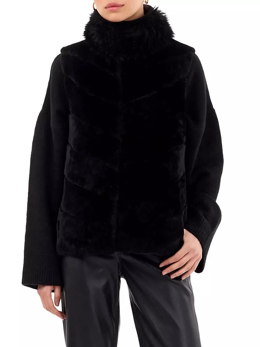 Reversible Shearling Lamb Vest With Cashmere Goat Trim Product Image