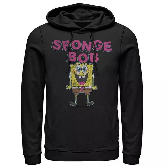 Mens Spongebob Simple Happy Distressed Portrait Hoodie Product Image