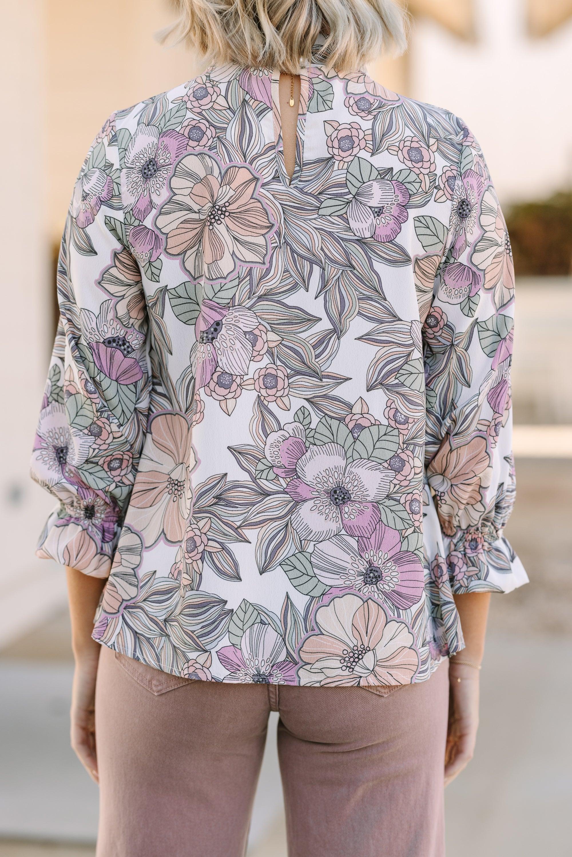 Tried and True Mauve Pink Floral Blouse Female Product Image