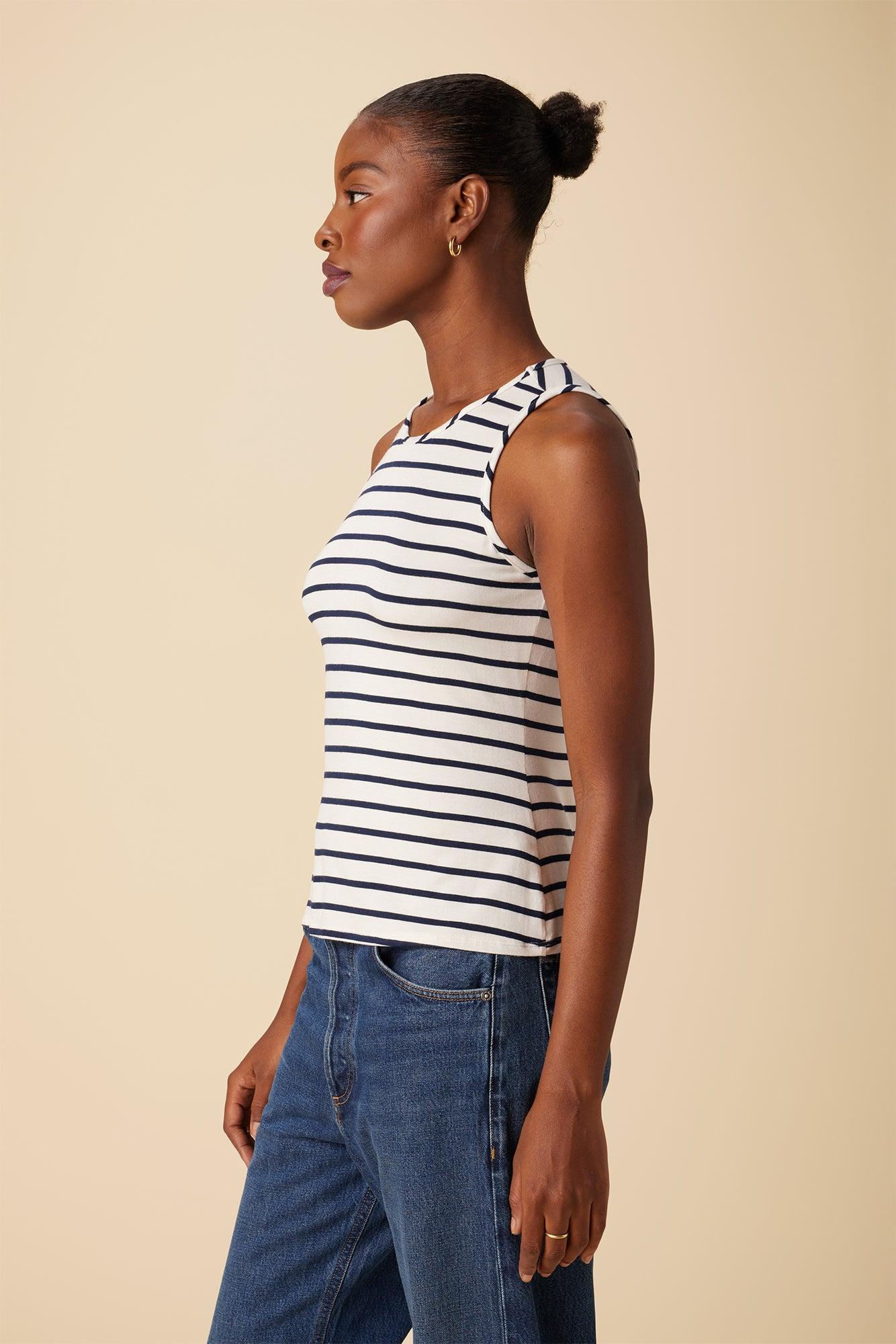 Jillian Modal Tank - Marine Stripe Product Image