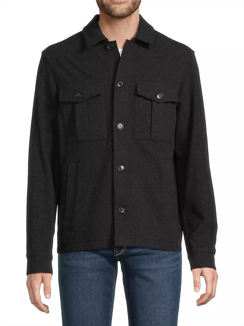 Knit Long Sleeve Shirt Jacket Product Image