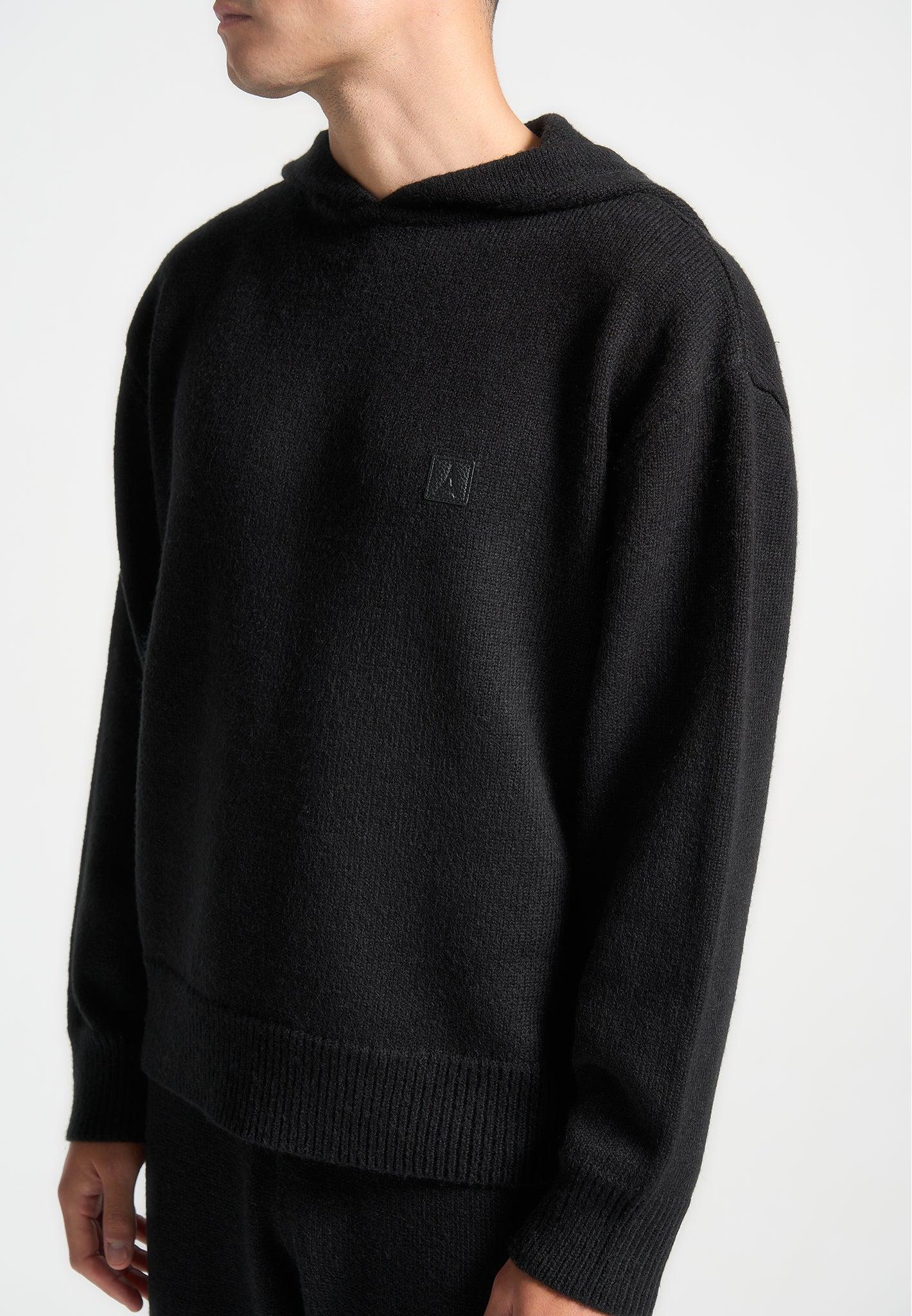 Signature Mohair-Blend Hoodie - Black Male Product Image