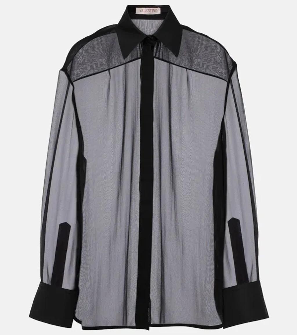 VALENTINO Silk Chiffon Shirt In Black product image