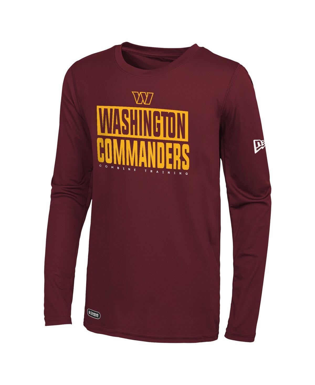 Mens New Era Burgundy Washington Commanders Combine Authentic Offsides Long Sleeve T-shirt Product Image