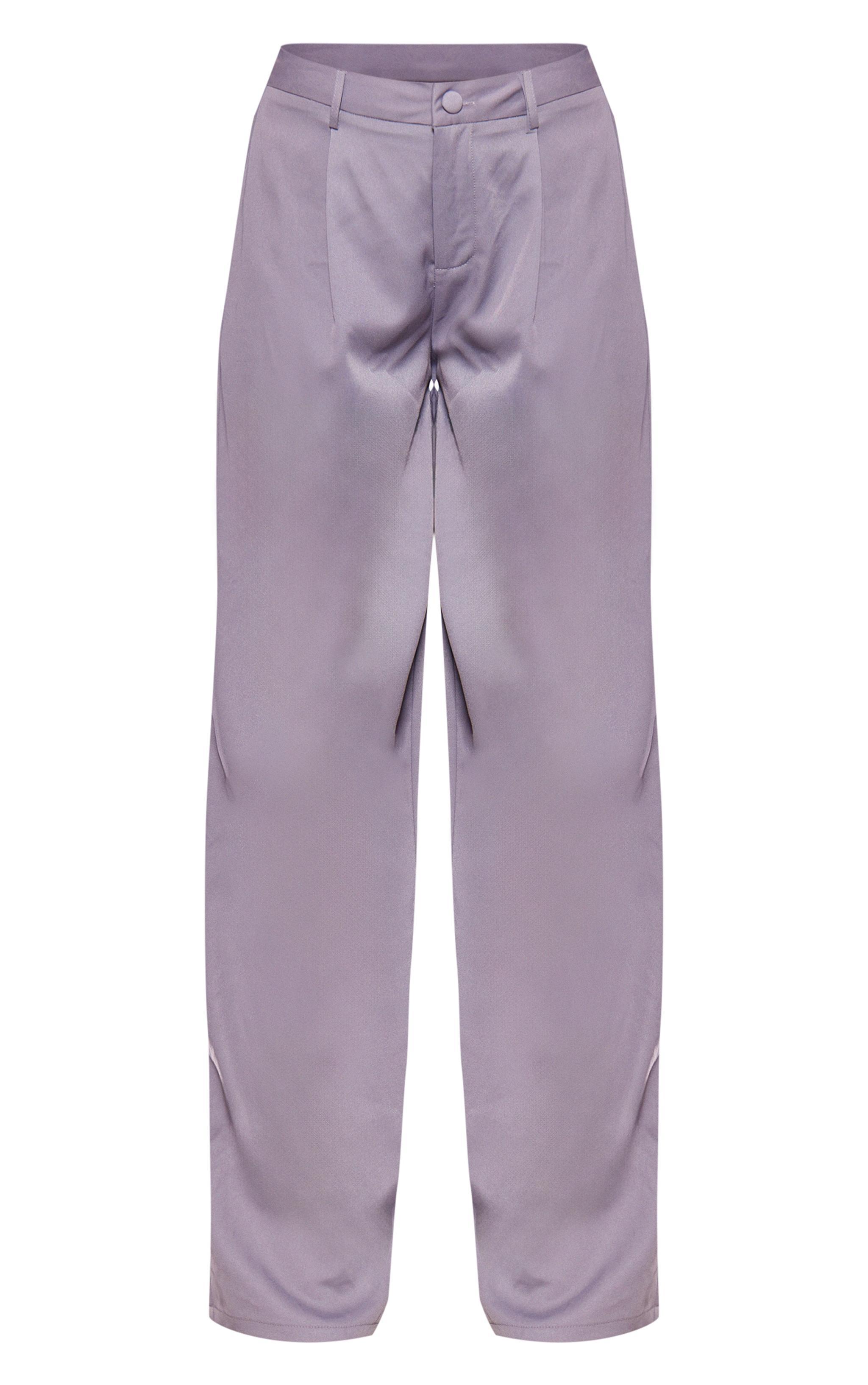 Blue Grey Woven Pocket Detail Straight Leg Pant Product Image