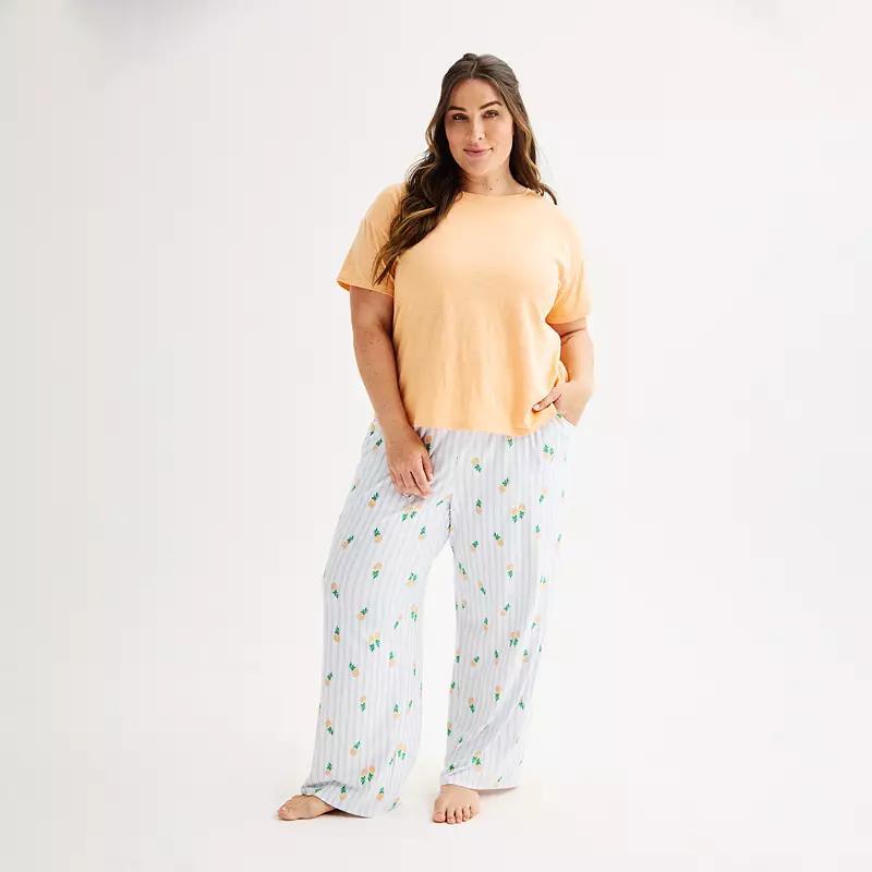 Plus Size Sonoma Goods For Life Pajama Top & Pajama Pants Set, Womens Product Image