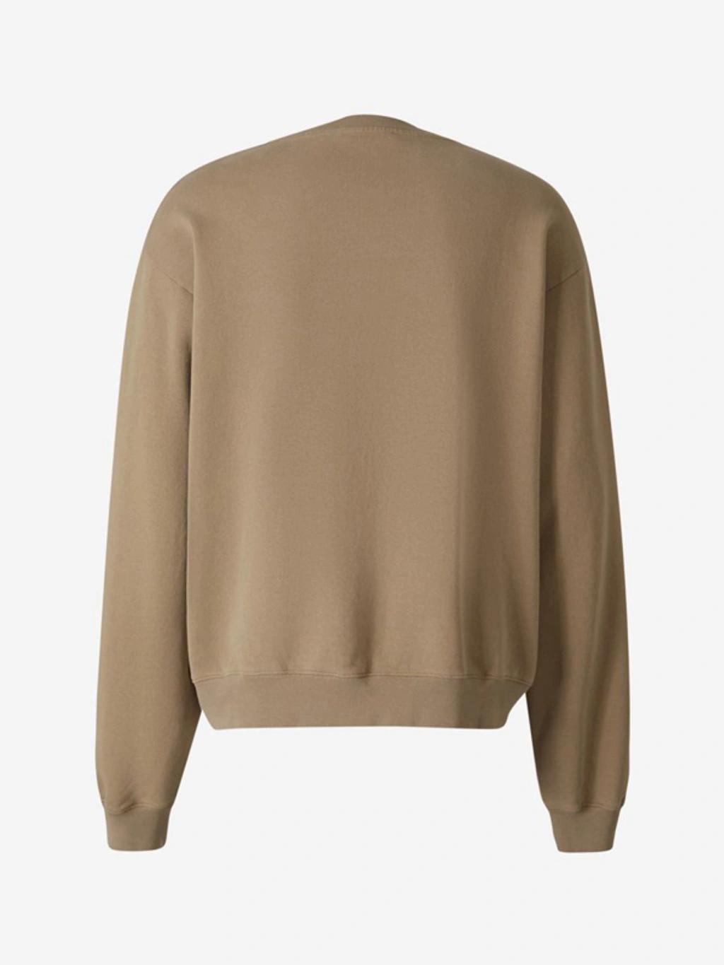 Logo Printed Crewneck Sweatshirt In Beige Product Image