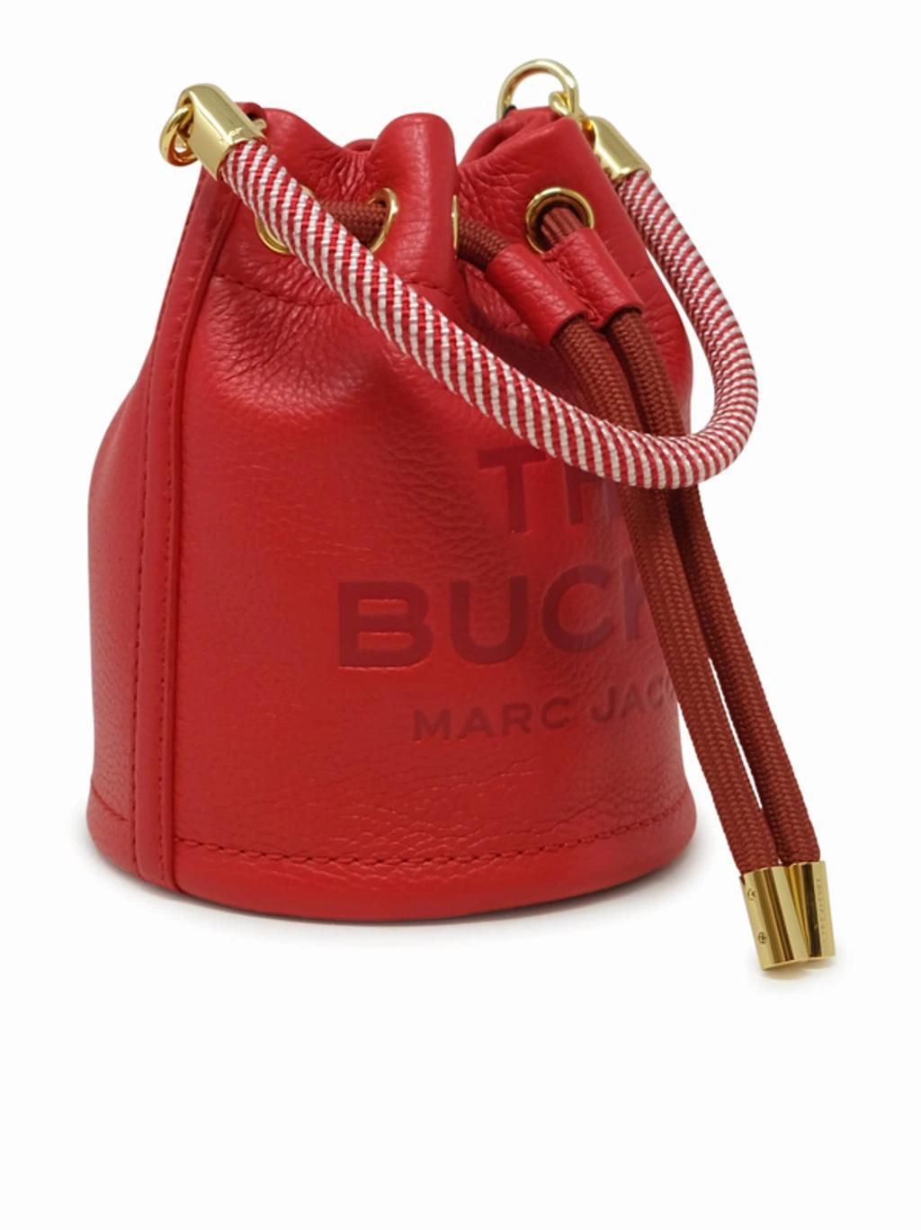 Red Leather The Mini Bucket Bag Product Image