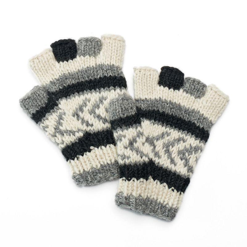 SIJJL Womens Snowflake Wool Fingerless Gloves Product Image