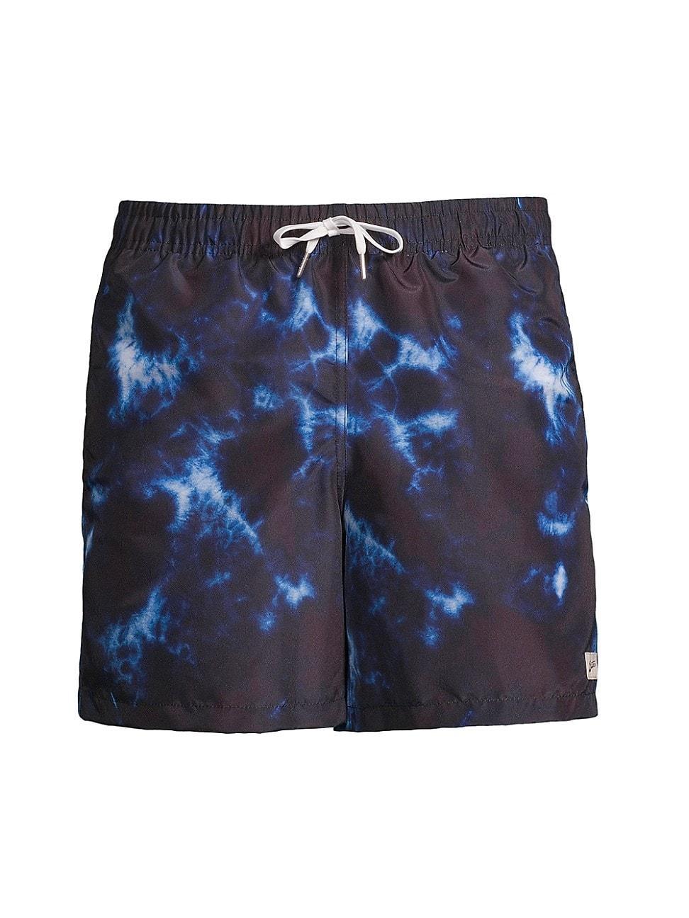 Mens Navy Coastal Shibori Swim Trunks Product Image