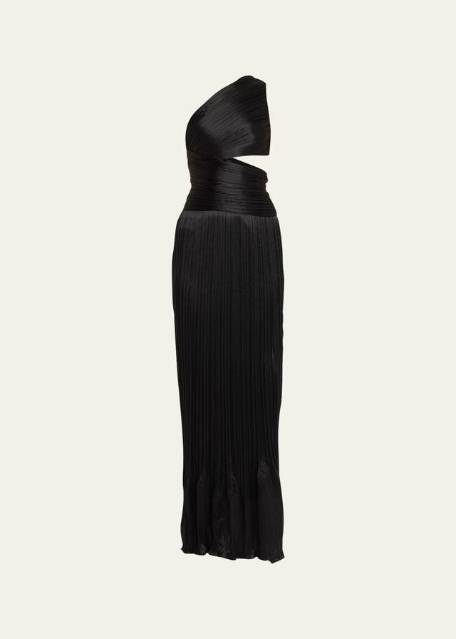 Delphos Dress In Charmeuse, 0, Black, Adam Lippes Winter 2023 Product Image