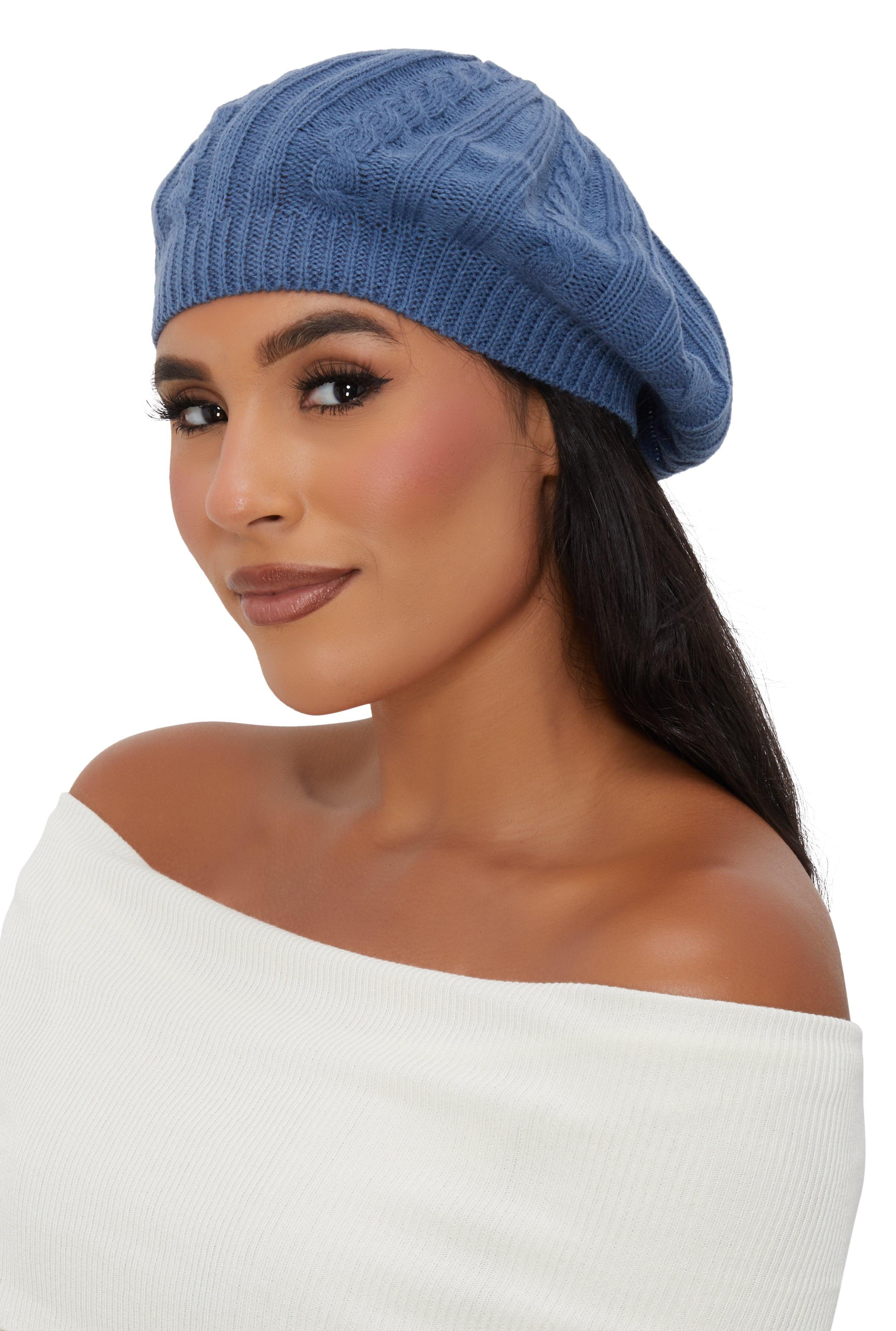 Solid Cable Knit Beret Female Product Image