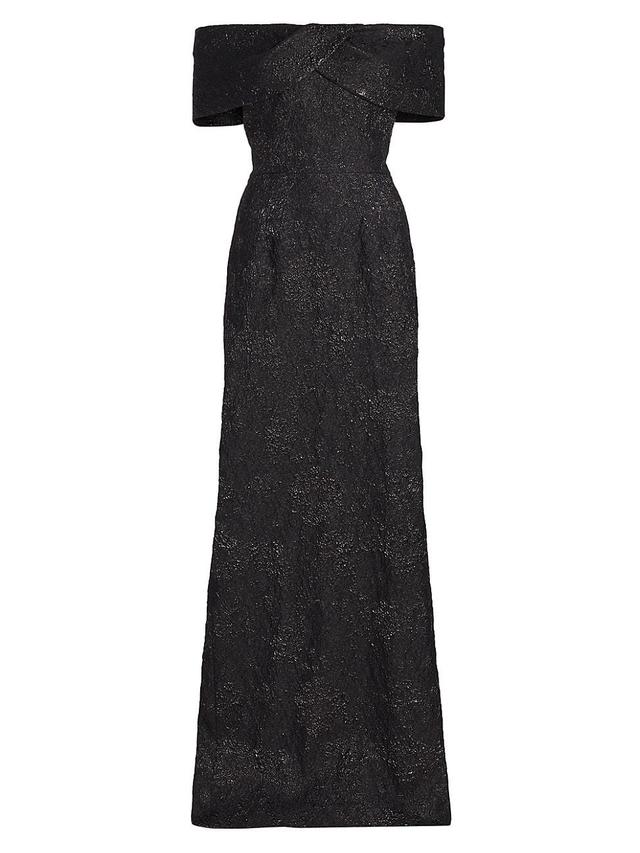 Womens Jacquard Column Gown Product Image