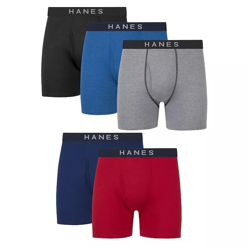 Mens Hanes 4+1-Bonus Pack ComfortBlend Fresh IQ Boxer Briefs Product Image