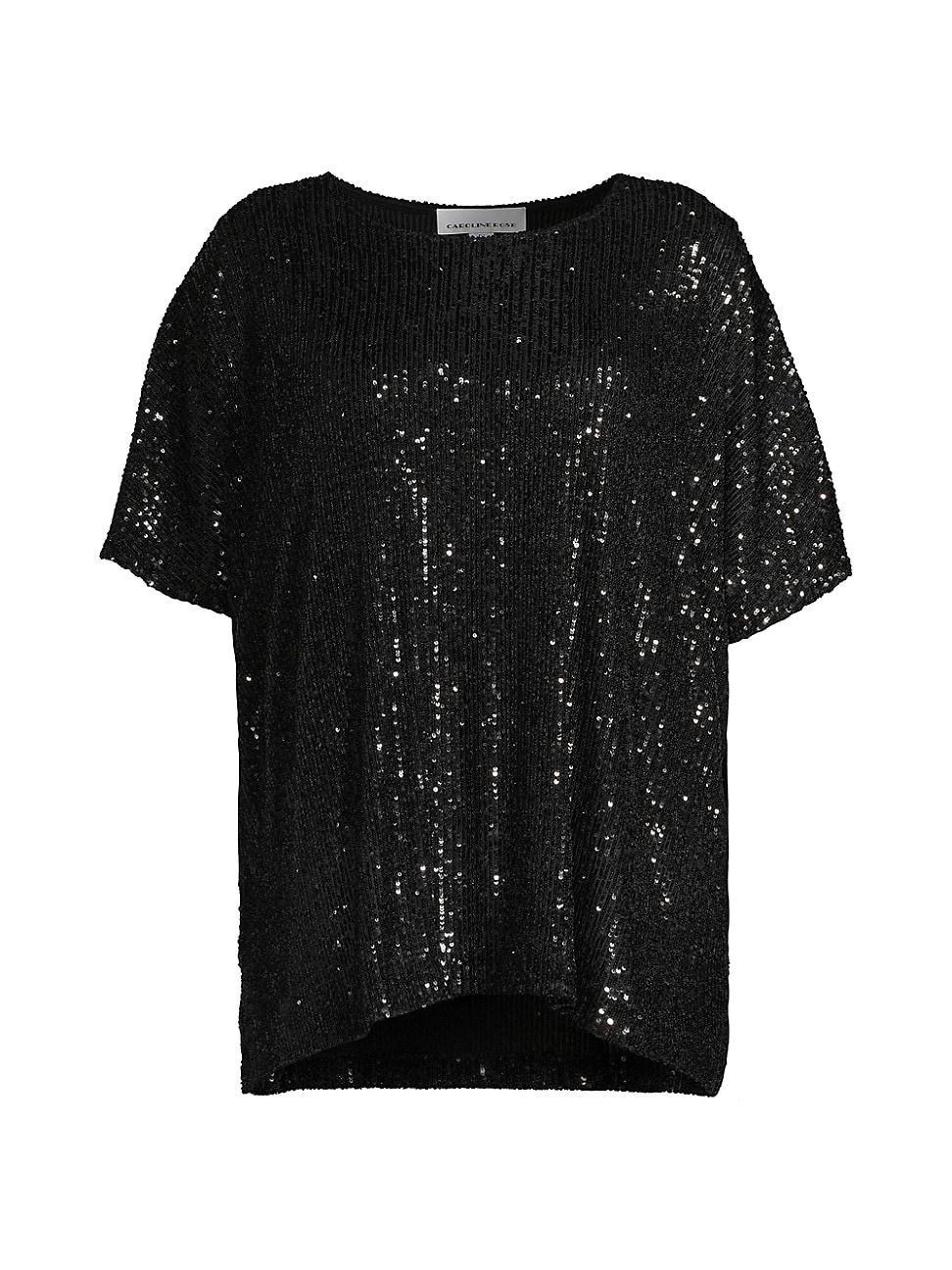 Womens Plus All Dressed Up Sequin Knit Caftan Top Product Image