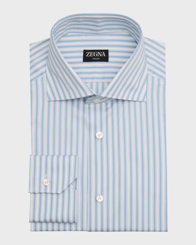 Mens Trecapi Cotton Macro-Stripe Dress Shirt Product Image