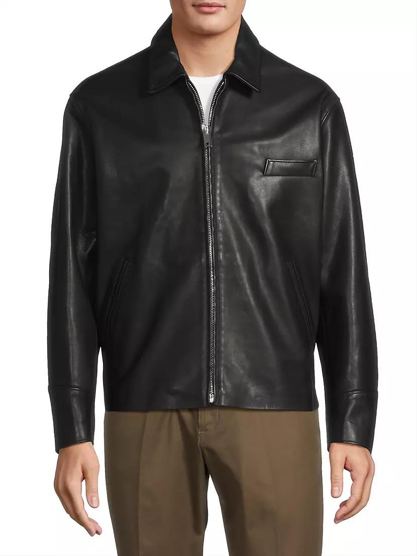 Rider Relaxed Leather Jacket Product Image