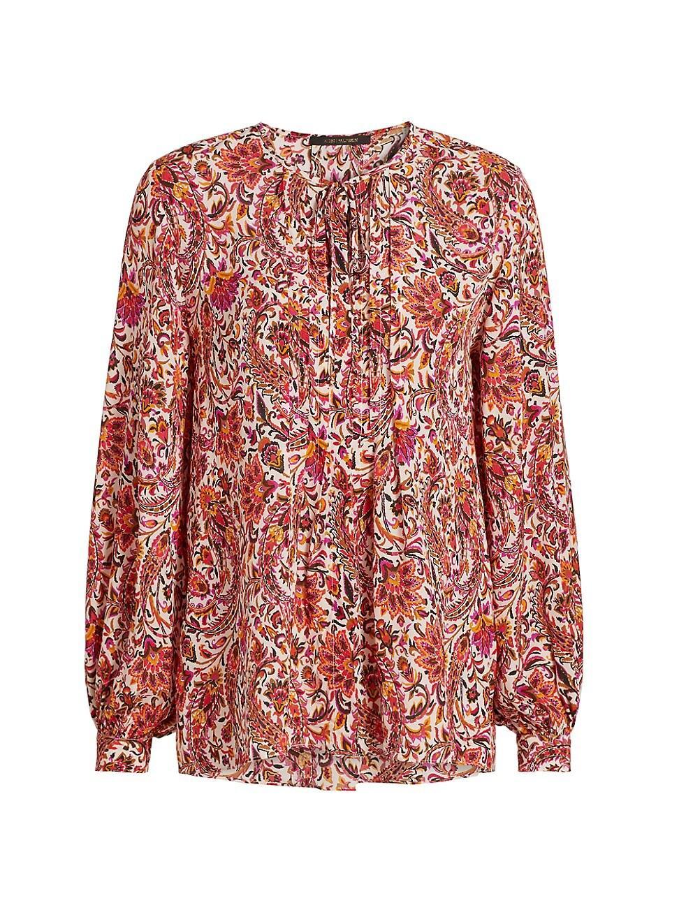 Womens Roxanne Paisley Round-Neck Blouse Product Image