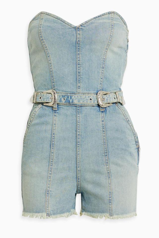 Ula Strapless Denim Playsuit In Light Denim Product Image