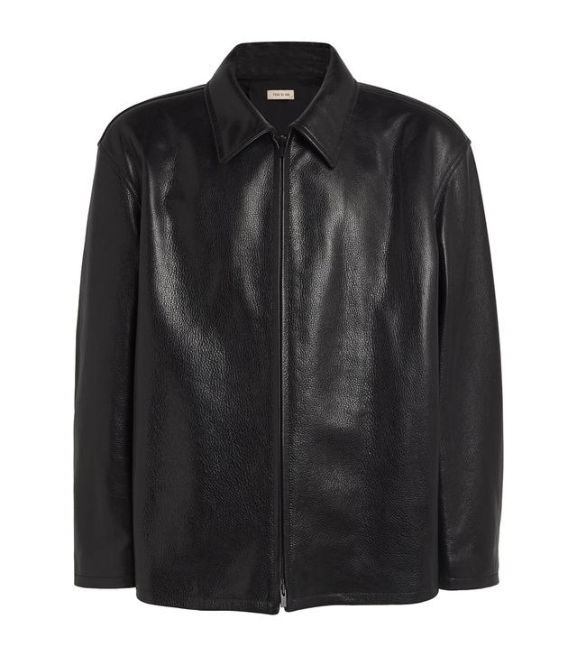 FEAR OF GOD Full-grain Leather Jacket In Black Product Image