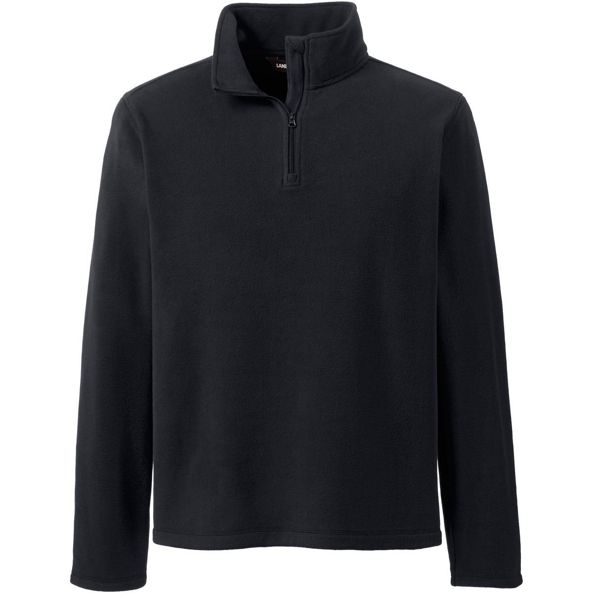 Mens Lands End Lightweight Fleece Quarter Zip Pullover Red Product Image