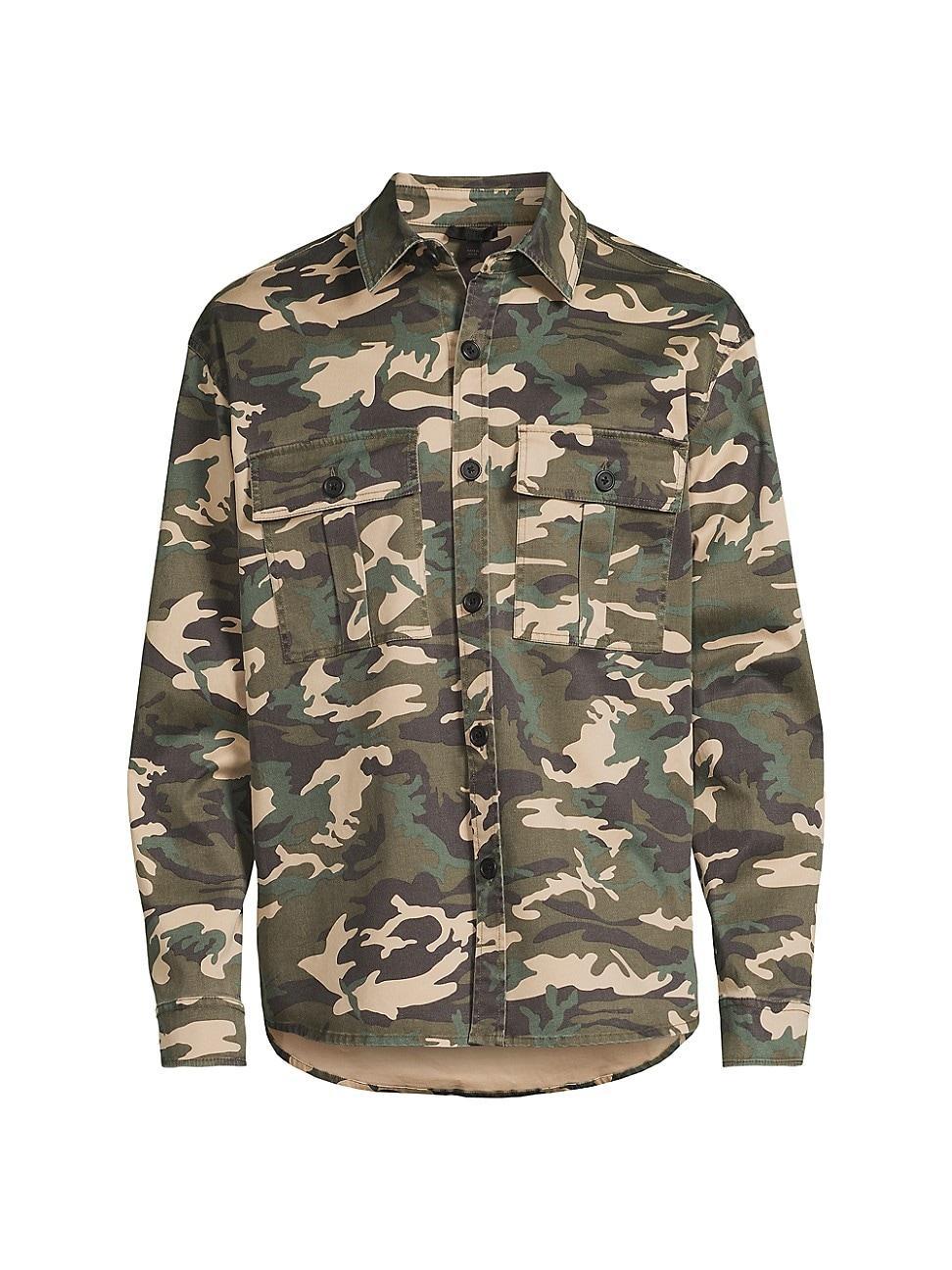 Mens Camouflage Cotton Shirt Jacket Product Image