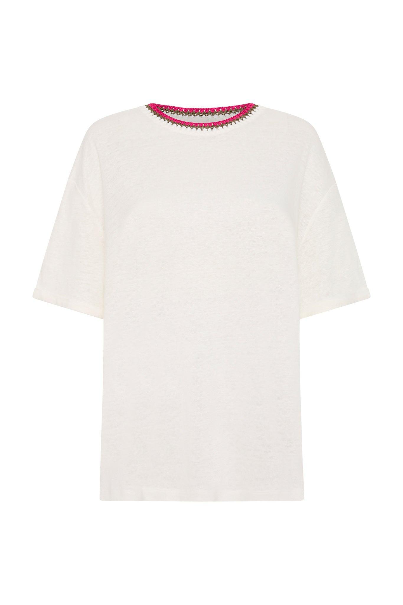 Tazia Crochet Neckline Tee Product Image