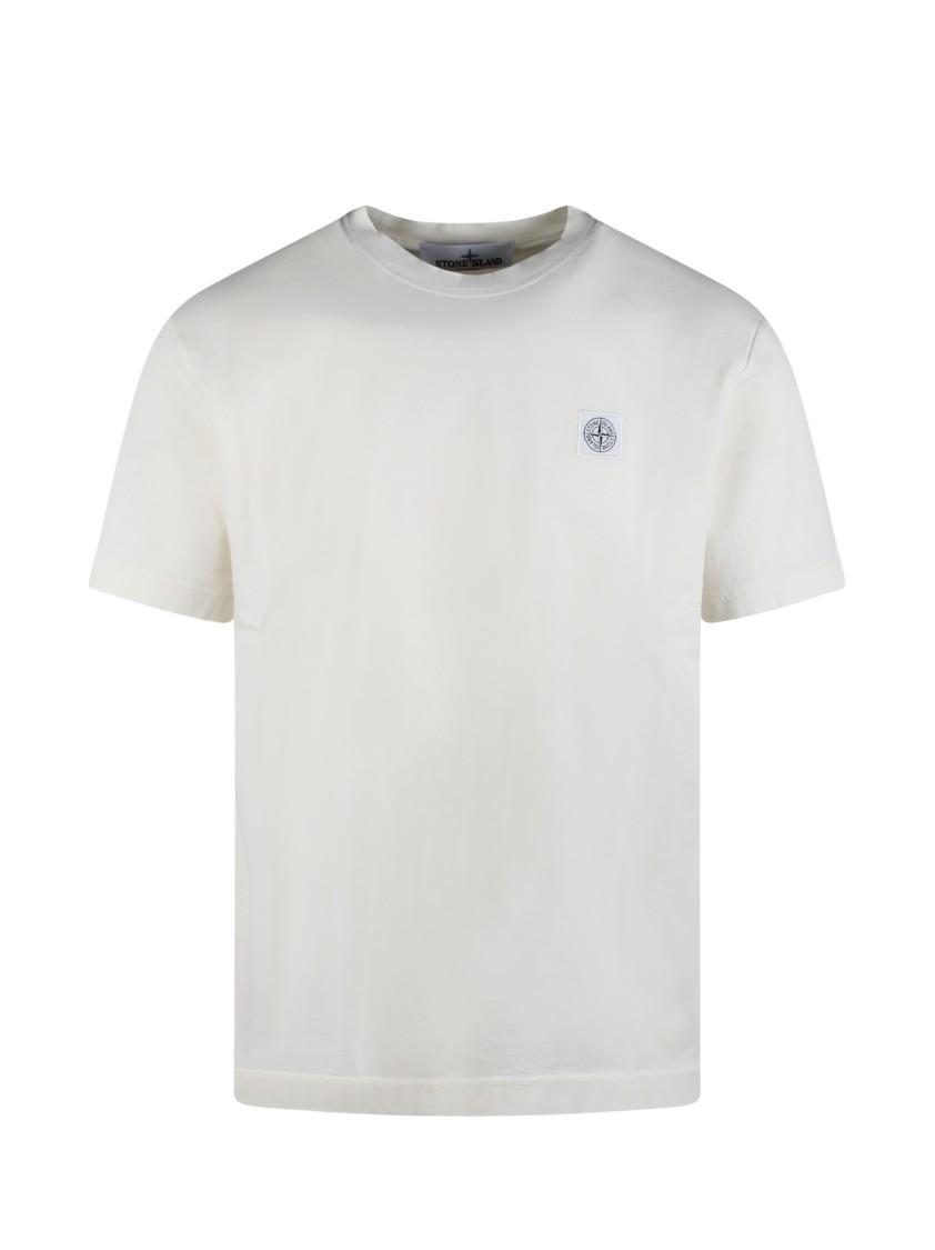 STONE ISLAND Logo T-shirt In White Product Image