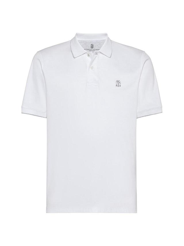 Mens Cotton Jersey Polo Shirt With Logo Product Image