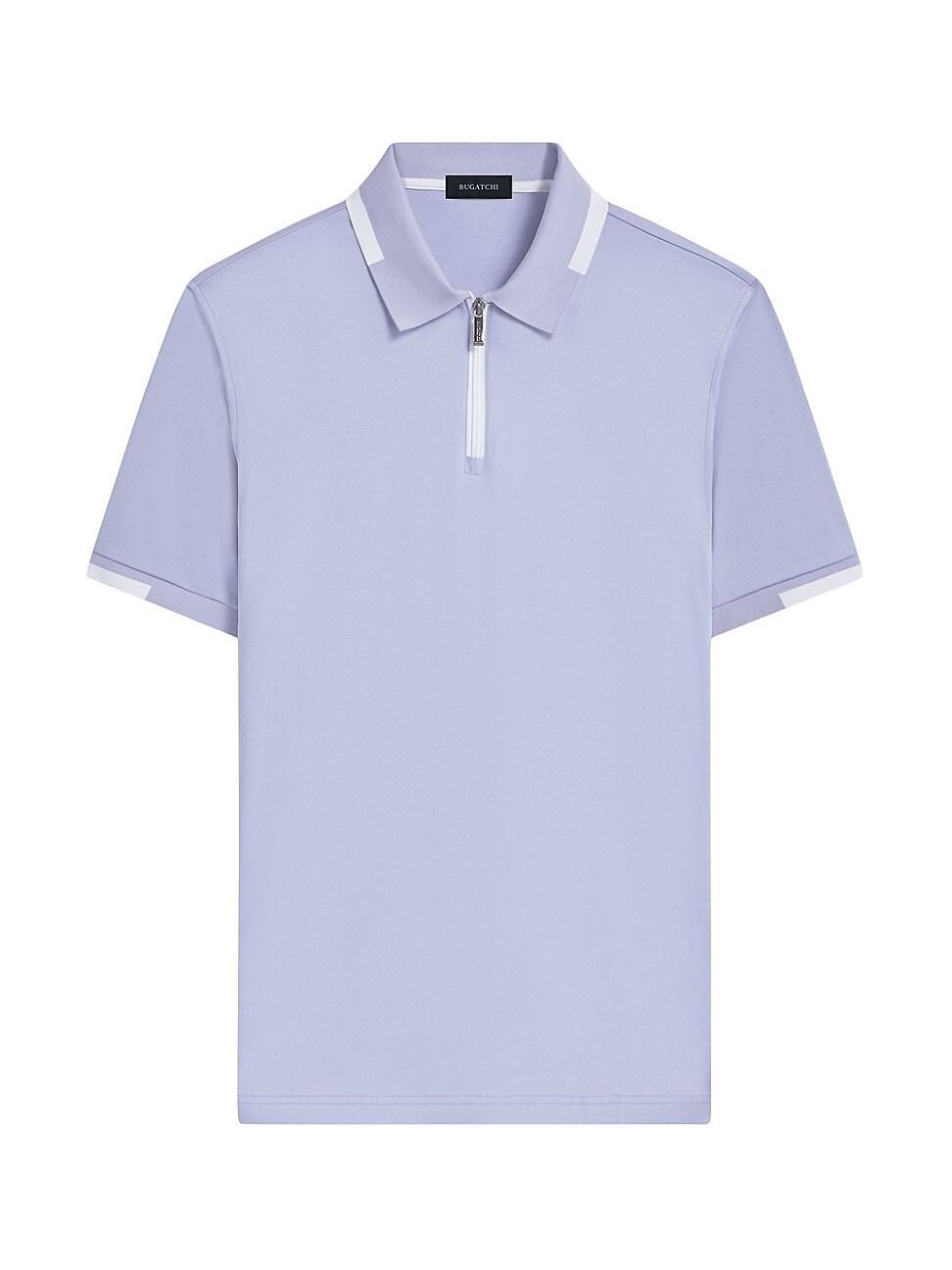 Mens Cotton Quarter-Zip Polo Shirt Product Image