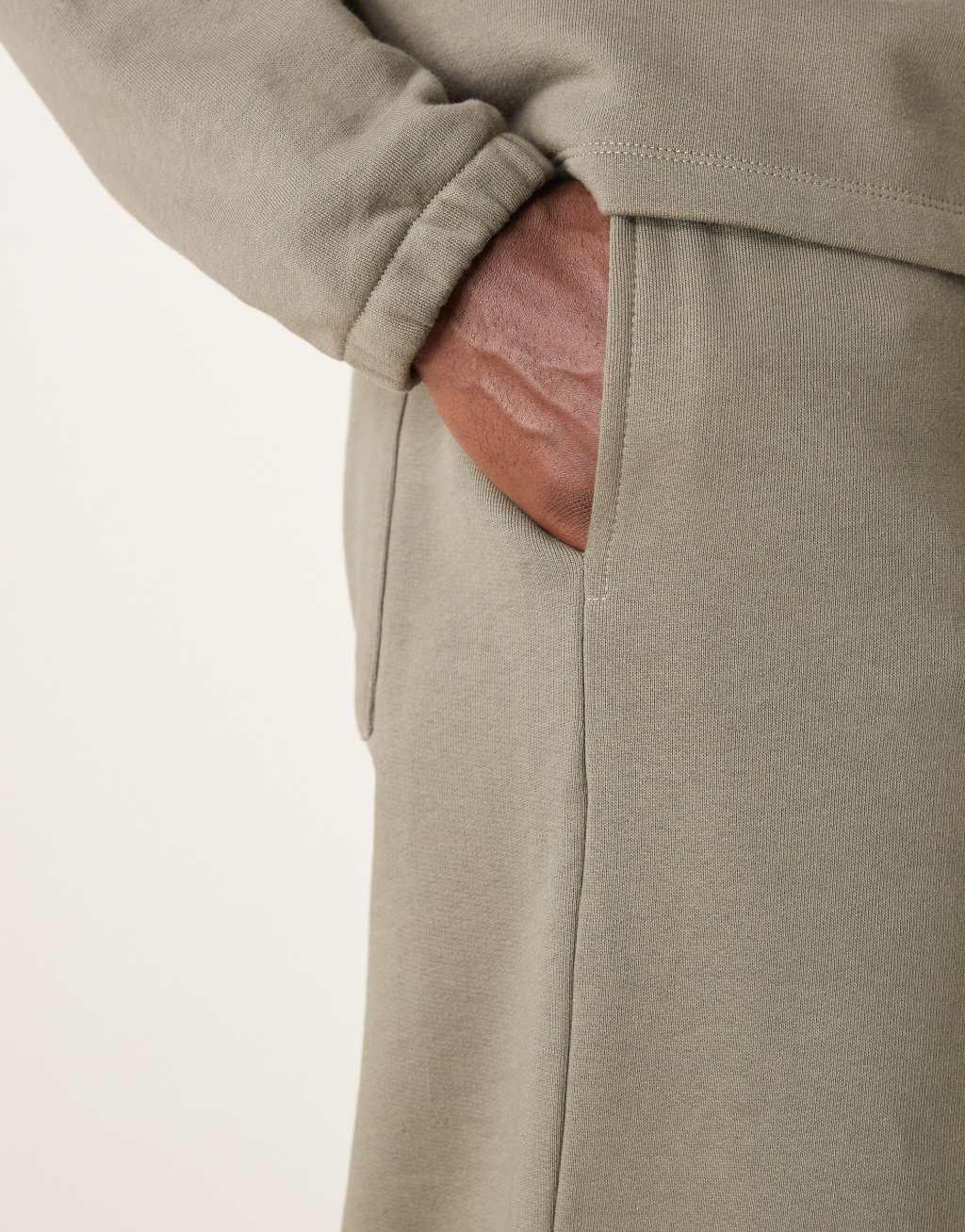 ASOS DESIGN super baggy sweatpants in khaki - part of a set Product Image