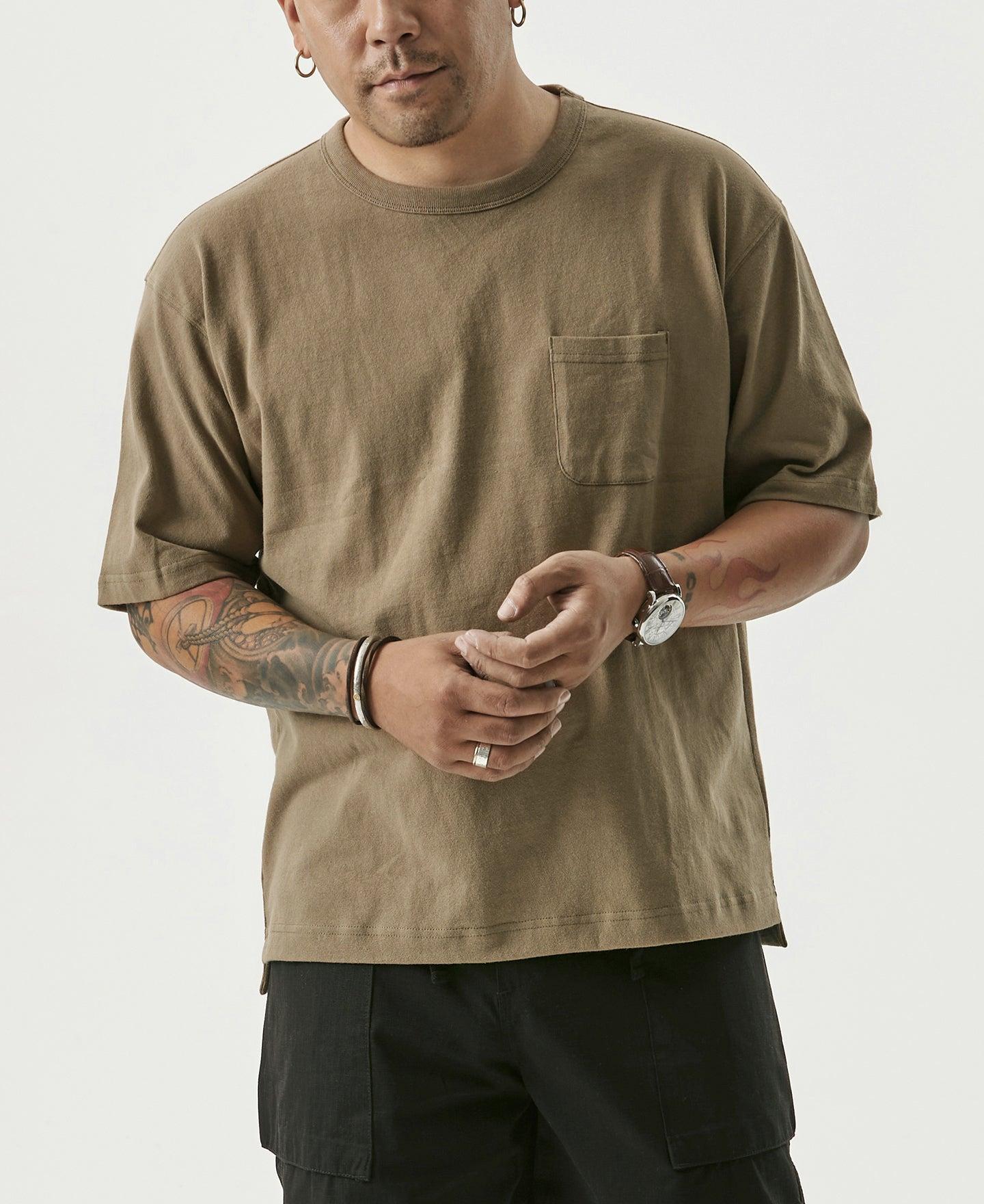 9.8 oz Cotton Classic Pocket T-Shirt - Khaki Product Image