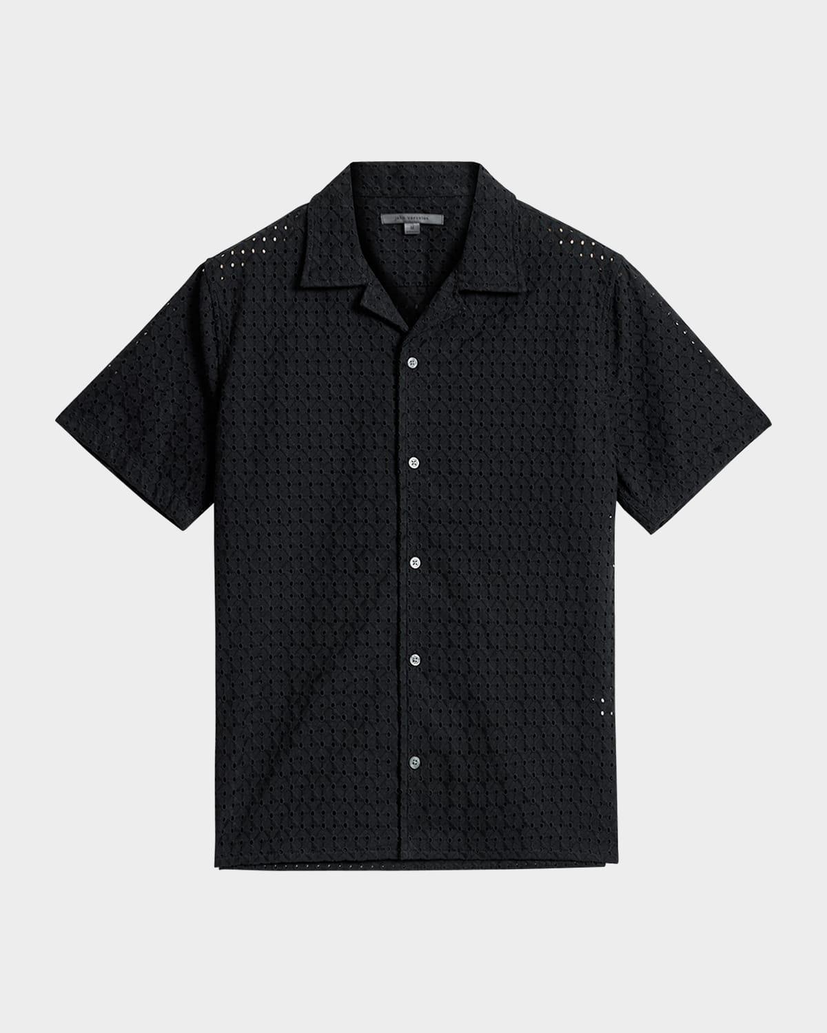 Men's Embroidered Eyelet Camp Shirt Product Image