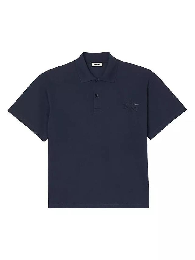 Mens Cotton Flower Polo Shirt Product Image